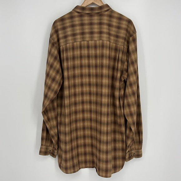 Columbia XCO Long Sleeve Plaid Button Up Shirt Men’s Size XL Tall in Tan - Picture 10 of 11